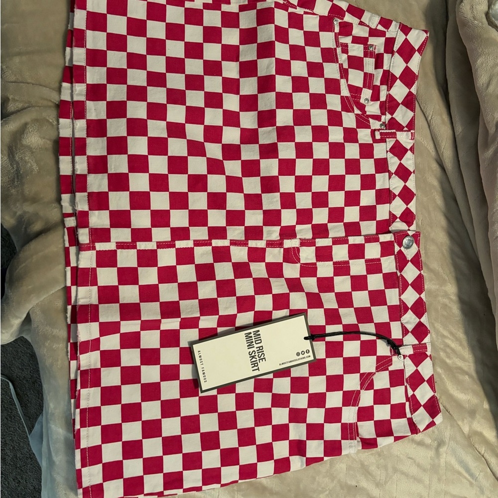 Checked mini skirt